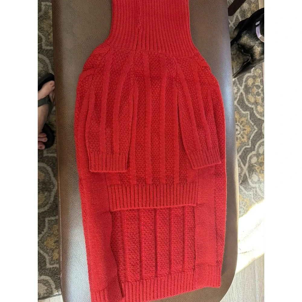NWT Queenmore Red XXL Dog Sweater Turtleneck & Front Leg Coverage Heavyweight